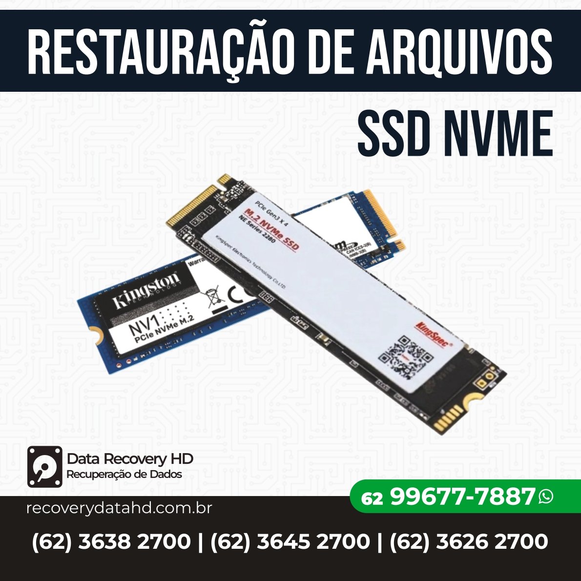 RECOVERY DATA HD-RESTAURAÇÃO DE ARQUIVOS SSD NVME GOIANIA