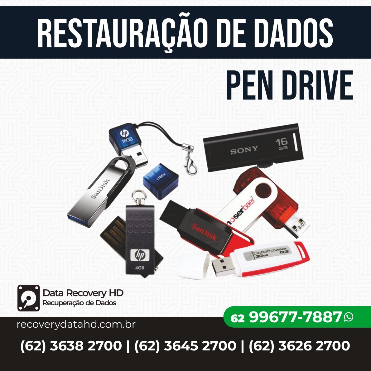 RECOVERY DATA HD-RESTAURAÇÃO DE DADOS PEN DRIVE GOIANIA