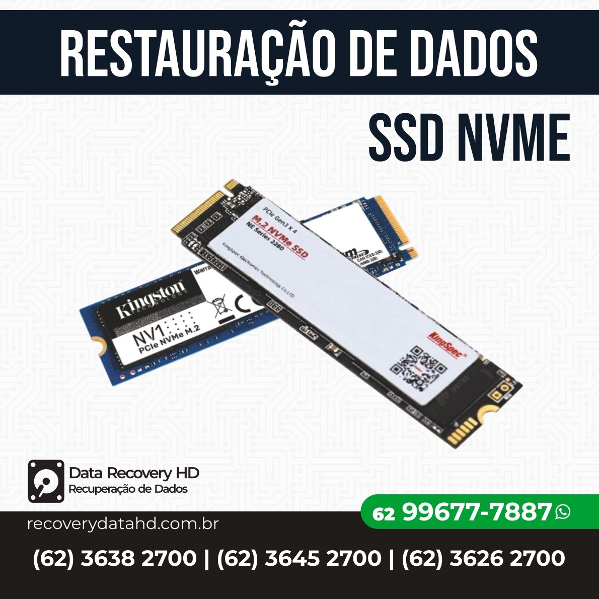 RECOVERY DATA HD-RESTAURAÇÃO DE DADOS SSD NVME GOIANIA